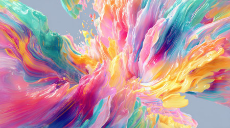 A burst of colors flows harmoniously creating a vivid spectacle that captivates viewers with its energy.の素材
