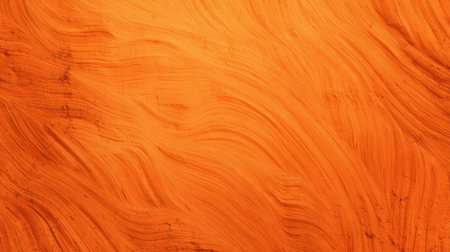 This vibrant orange surface displays smooth, wavy patterns that showcase a rich texture. The hues and lines create a warm and inviting visual experience, suggesting craftsmanship.の素材