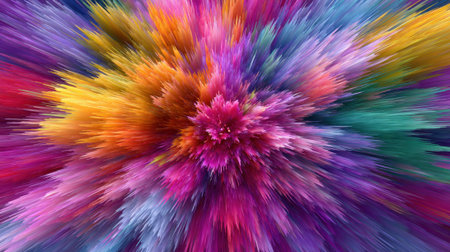 Bright colors blend and burst experience creating a lively and dynamic visual full of energy.の素材