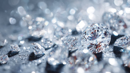 Glimmering diamonds capture light beautifully creating a magical scene of luxury and elegance.の素材