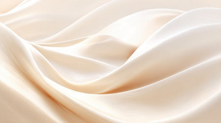 Smooth silk fabric flows gracefully showing its soft texture and beautiful ivory color.の素材