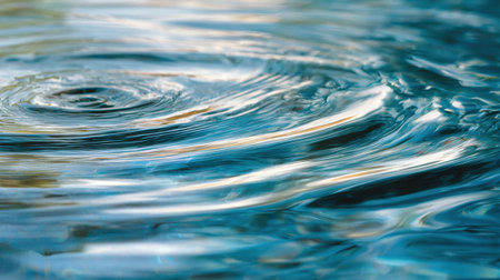 Sunlight sparkles on water creating beautiful ripples and reflections in a peaceful setting.の素材