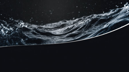 A dark blue water with a white line in the middle. The water is choppy and the line is smoothの素材