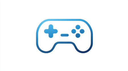 A sleek blue gaming controller icon showcases a minimalistic design appealing to gamers everywhere.の素材