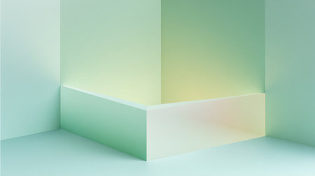 A calm corner features soft pastel colors reflecting gentle light creating a peaceful ambiance.の素材