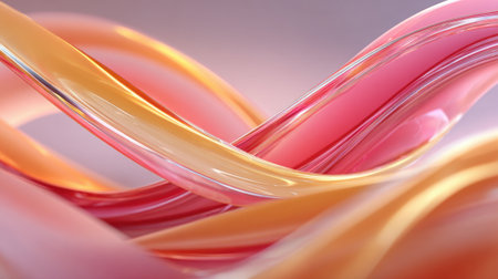 Vibrant swirls of pink and orange intertwine gracefully, creating a captivating abstract composition. The smooth curves blend harmoniously in a soothing display.の素材