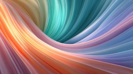 A blend of swirling colors forms an abstract design with smooth gradients. The artwork displays shades of orange, blue, and green, creating a mesmerizing visual flow.の素材