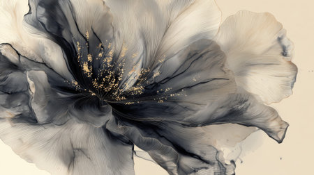 Delicate abstract floral art with intricate petal details and subtle hues.の素材