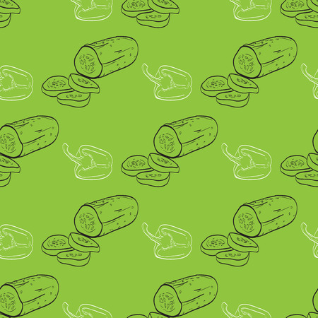 hand-drawn vegetables patternのイラスト素材