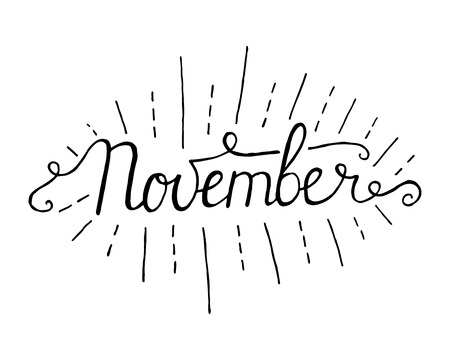 November month lettering calligraphyのイラスト素材