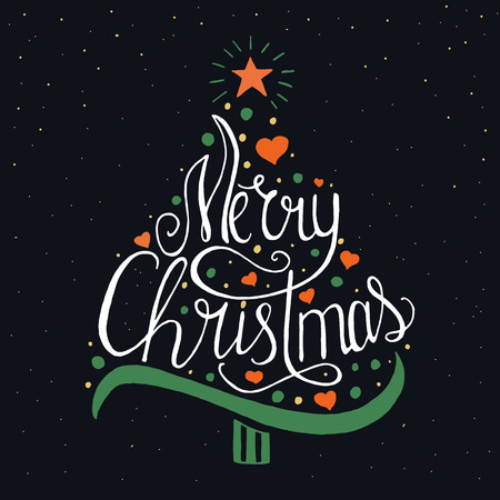 Merry Christmas lettering design.のイラスト素材