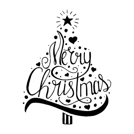 Merry Christmas lettering design.のイラスト素材