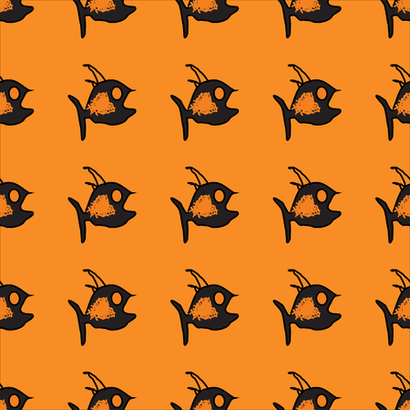 Seamless texture of the image sets of fishのイラスト素材