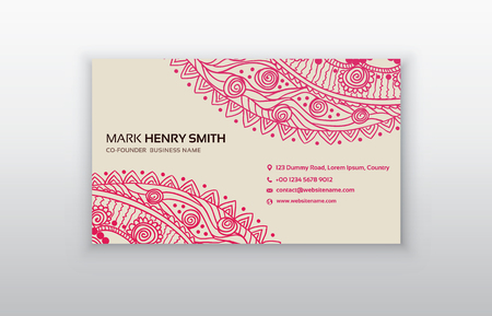 Business card, decorative ornamental invitation collection. Hand drawn Islam, Arabic, Indian, lace pattern. Retro Vintage business card. Vector background. Card or invitation.のイラスト素材