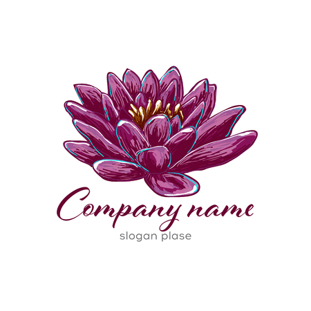 Lotus Logo,Lotus flower logo,Beauty logo,Fashion logo,Vector Logo Templateのイラスト素材