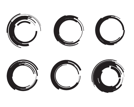 Geometric circle entwined wheels. Business abstract icon. As sign, symbol, , web, label, emblem.のイラスト素材