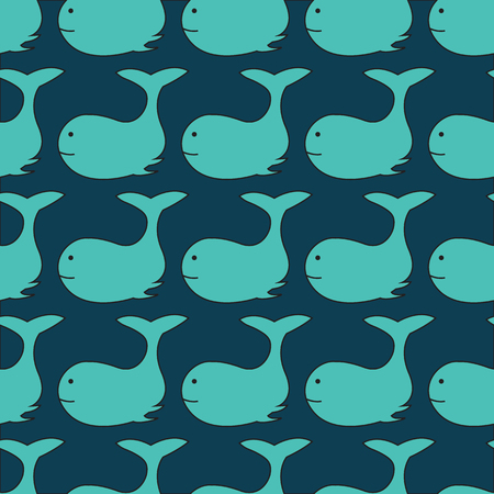 Cute Whale vector printの写真素材