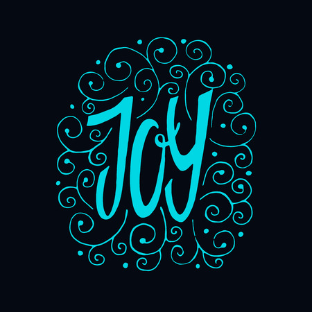 Hand lettering, calligraphy style banners, labels, signs, prints, posters, the web. Joy. Vector illustrationのイラスト素材