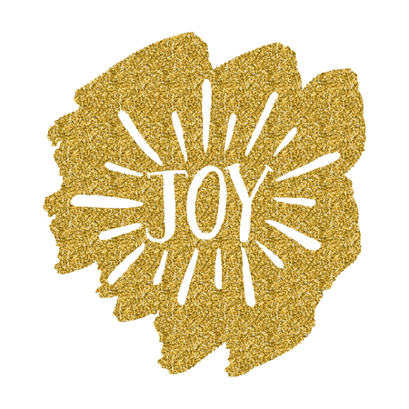 Hand lettering, calligraphy black and gold style banners, labels, signs, prints, posters, the web. Joy. illustrationの写真素材