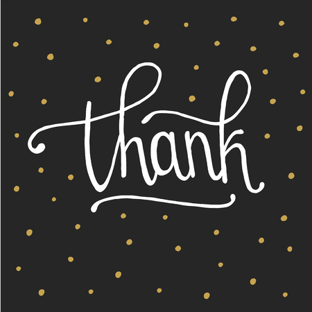 Thank you handwritten vector illustration in white backgroundのイラスト素材
