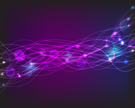 Neon abstract lines design on dark backgroundの写真素材