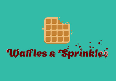 Tasty Belgian Waffle. Vector illustrationのイラスト素材