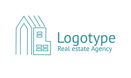 Logo template real estate, apartment, condo, house, rental, business. brand, branding, logotype company corporate identity Clean modern and elegant style designのイラスト素材