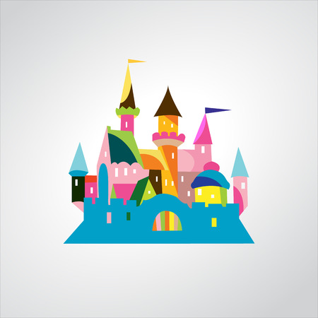 Vector Illustration of Fairytale castleのイラスト素材