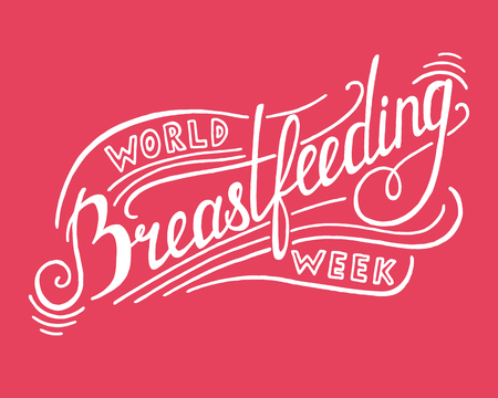 Word Breastfeeding Week Letteringのイラスト素材