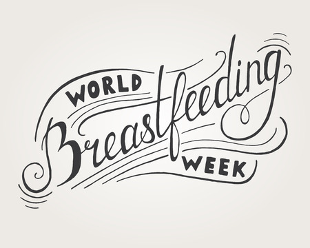Word Breastfeeding Week Letteringのイラスト素材