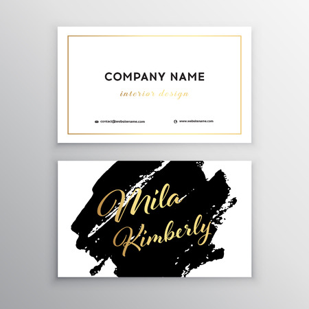 Set of Black and Gold Design Templates for Brochures, Flyers, Mobile Technologies and Online Services, Typographic Emblems, Logo, Banners and Infographic. Abstract Modern Backgrounds.Brush strokeのイラスト素材