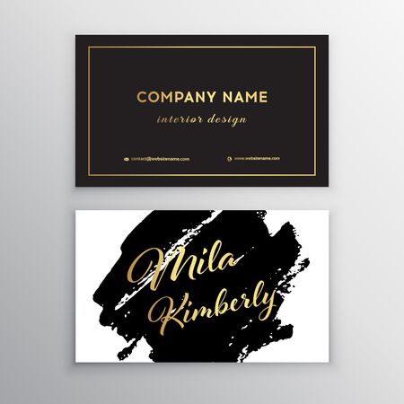 Set of Black and Gold Design Templates for Brochures, Flyers, Mobile Technologies and Online Services, Typographic Emblems, Logo, Banners and Infographic. Abstract Modern Backgrounds.Brush strokeのイラスト素材