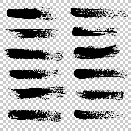 Set of black paint, ink brush strokes, brushes, lines.のイラスト素材
