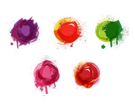 Vector watercolor background. Real watercolor texture. Watercolor splashes and dots texture. Artistic handdrawn background.Paint splat set.Paint splashes set for design use.Abstract vector illustration.のイラスト素材