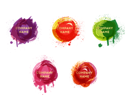 Vector watercolor background. Real watercolor texture. Paint splat set.Paint splashes set for design use.のイラスト素材