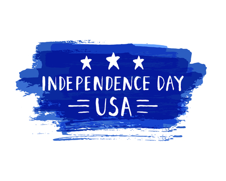 Independence Day hand drawn lettering design vector illustration.のイラスト素材