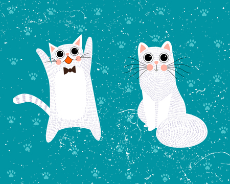 Cat Set. Vector Illustration Cartoonのイラスト素材