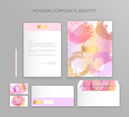 Corporate identity business set. Modern stationery template design. Documentation for business.のイラスト素材