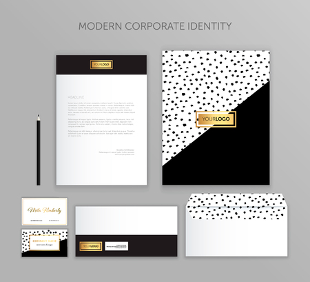 Corporate identity business set. Modern stationery template design. Documentation for business.のイラスト素材