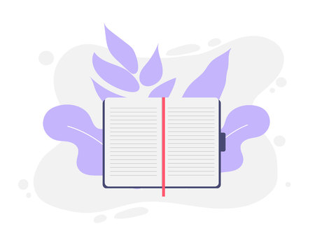 Flat design notepad isolated on white backgroundの写真素材