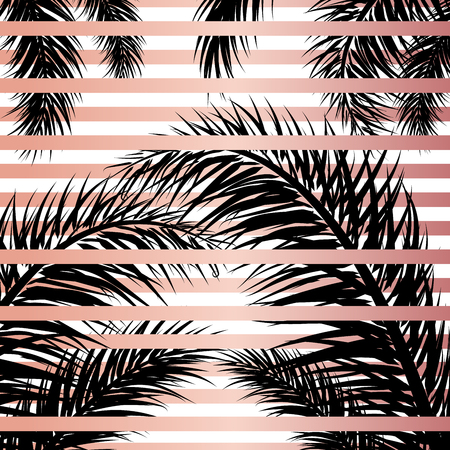 Black Palm Leaf Vector Background.  Tropical drawn text background.のイラスト素材