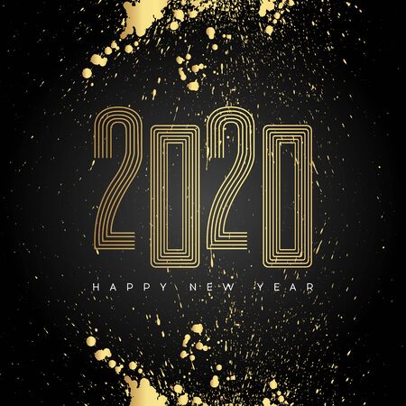 Happy New Year 2020. Modern 2020 Text Design.Vector New Year illustration.のイラスト素材