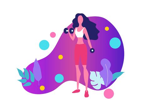 Life coach vector illustration. Coaching concept illustration. Fitness, Sport and Healthy Lifestyle Concept, Personal Trainer People. Business Strategy Courses for Women. のイラスト素材