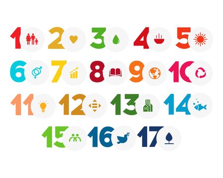 Sustainable Development Global Goals. Corporate social responsibility.のイラスト素材