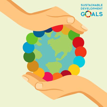 Sustainable Development Global Goals. Corporate social responsibility.のイラスト素材