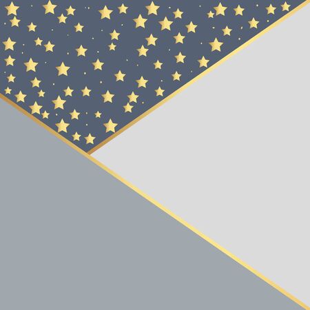 Vector luxury blue background with gold stars. Golden abstract decoration for party, birthday celebrate, anniversary or event, festive. Shiny background. のイラスト素材