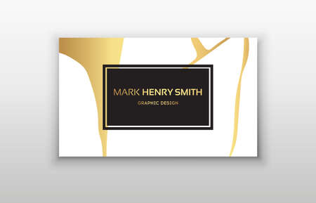 Gold business card kintsugi design. Modern business card template design.のイラスト素材
