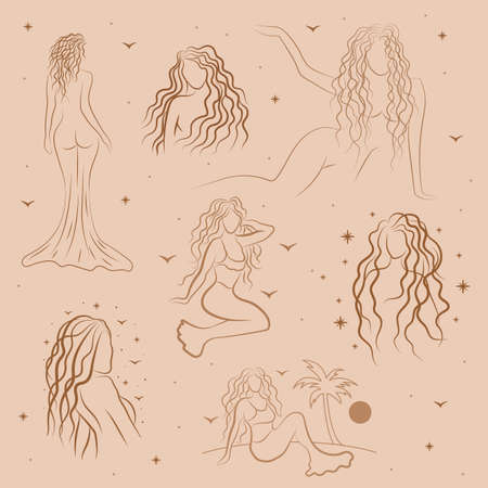 Mermaid logotype design.のイラスト素材