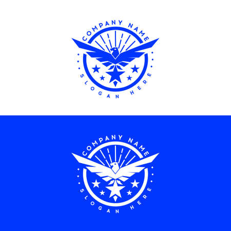 Abstract stylized eagle.Minimal modern logo.のイラスト素材