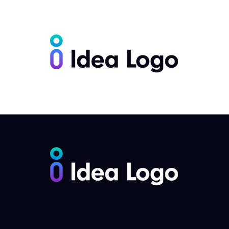 Creative light idea logo,flat design.Concept of ideas inspiration, innovation, invention, effective thinking, knowledge and education.のイラスト素材